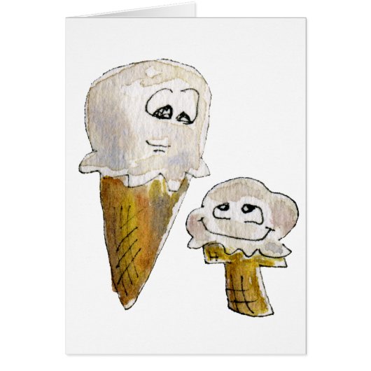 Cute Cartoon Ice Cream Cones Cards (Front)