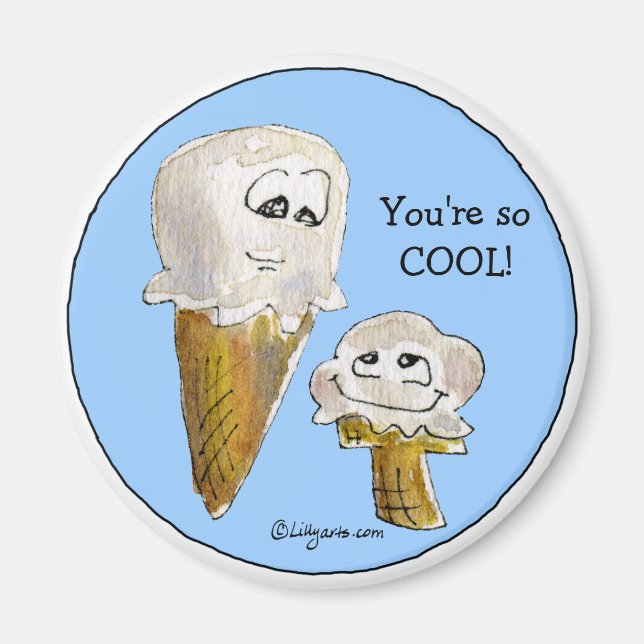 Cute Cartoon Ice Cream Cones Magnet (Front)