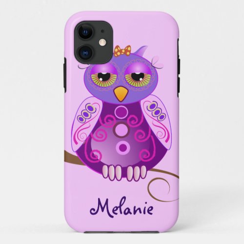 Cute cartoon iPhone 5 Case_Mate with Owl  Name iPhone 11 Case