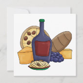 Cute Cartoon Italian Food Pasta Bread Wine Cheese (Front)