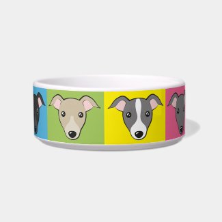 Cute cartoon Italian greyhounds colorful pop art