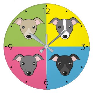 Cute cartoon Italian greyhounds colorful pop art