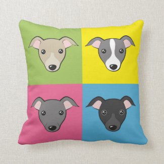Cute cartoon Italian greyhounds colorful pop art