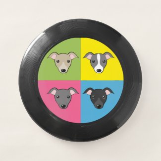 Cute cartoon Italian greyhounds colorful pop art