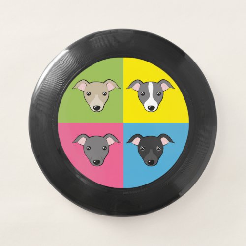 Cute cartoon Italian greyhounds colorful pop art Wham_O Frisbee