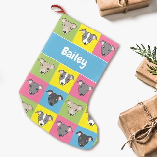 Cute cartoon Italian greyhounds pattern Name