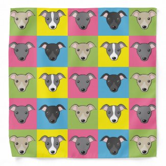 Cute cartoon Italian greyhounds pop art pattern