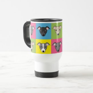 Cute cartoon Italian greyhounds pop art pattern