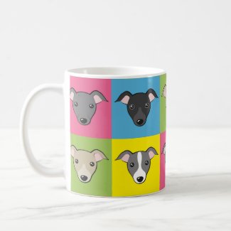 Cute cartoon Italian greyhounds pop art pattern