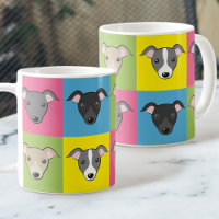 Cute cartoon Italian Greyhounds pop art pattern Coffee Mug