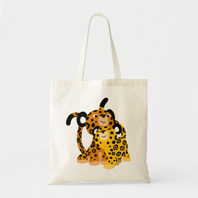 Cute Cartoon Jaguars In Love Bag (Front)