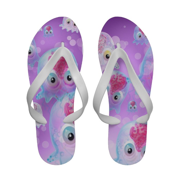 Cute Cartoon Jellyfish Flip Flops