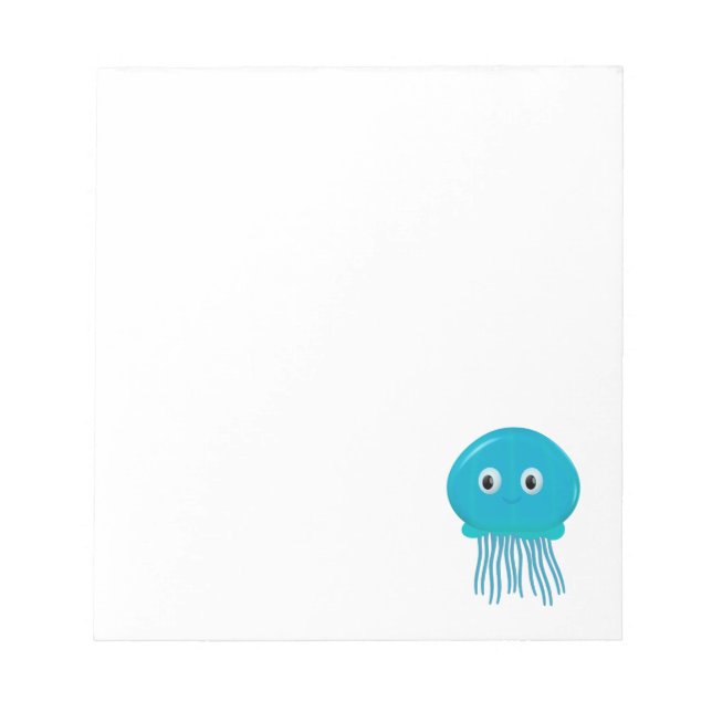 Cute Cartoon Jellyfish Notepad (Front)