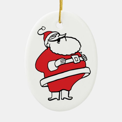 Cute Cartoon Jolly Santa Claus Laughing Ho Ho Ho Ceramic Ornament