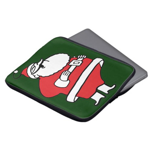 Cute Cartoon Jolly Santa Claus Laughing Ho Ho Ho Laptop Sleeve