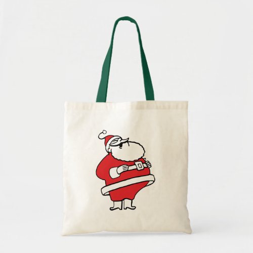 Cute Cartoon Jolly Santa Claus Laughing Ho Ho Ho Tote Bag