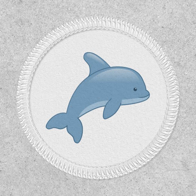 Cute Cartoon Jumping Dolphin Patch (Front)