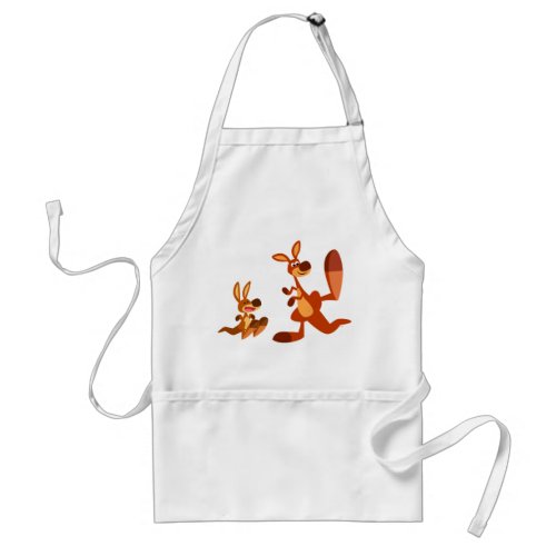 Cute Cartoon Kangaroo Dad and Son Cooking Apron