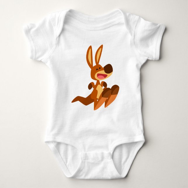 Cute Cartoon Kangaroo Joey Baby Apparel Baby Bodysuit (Front)