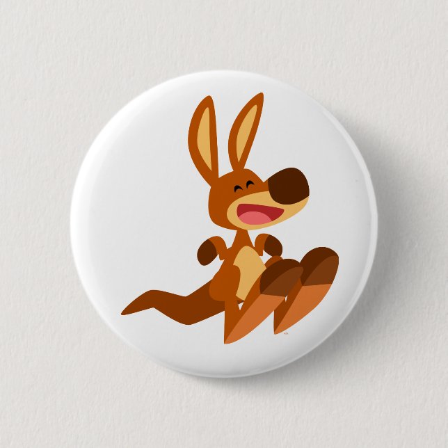 Cute Cartoon Kangaroo Joey Button (Front)