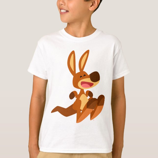 Cute Cartoon Kangaroo Joey Children T-Shirt (Front)