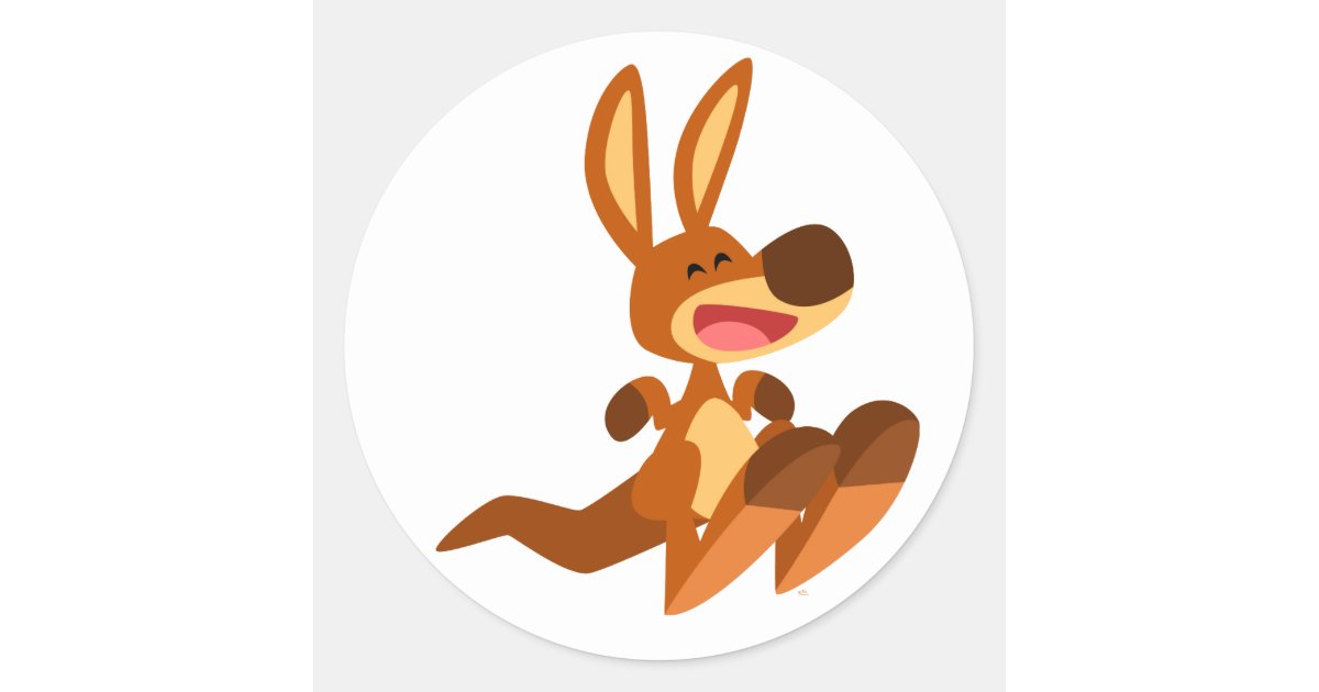 Cute Cartoon Kangaroo Joey Sticker | Zazzle