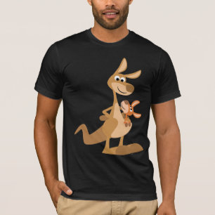Cute Cartoon Kangaroo Mum and Joey T-Shirt