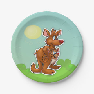 Cute cartoon kangaroo Plate