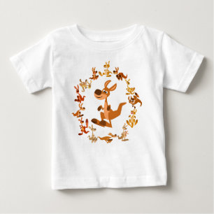 Cute Cartoon Kangaroos Mandala Baby T-Shirt