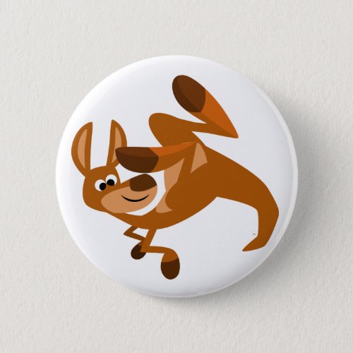 Cute Cartoon Kangaroos Somersault Button Badge