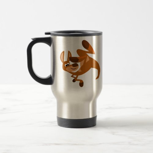 Cute Cartoon Kangaroos Somersault Commuter Mug