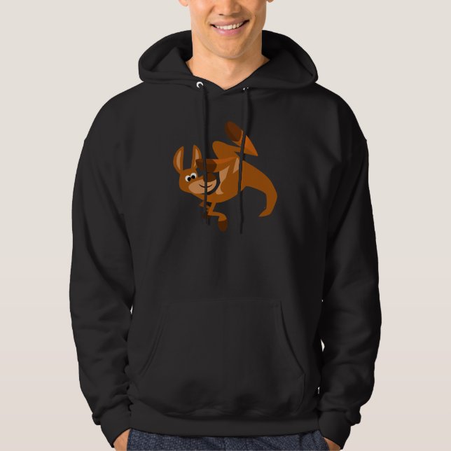 Cute Cartoon Kangaroo's Somersault Hoodie (Front)
