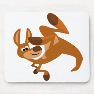 Cute Cartoon Kangaroo's Somersault Mousepad