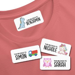 Cute cartoon Kid Name Clothing Kids' Labels