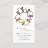 Cute Cartoon Kids Happy Friends Around The World Business Card (Front)