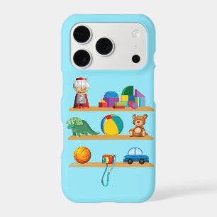 Cute Cartoon Kids Toy Shelves Playroom Blue iPhone 17 Pro Case