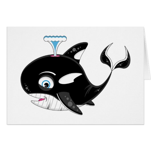 Cute Cartoon Killer Whale Cards (Front Horizontal)