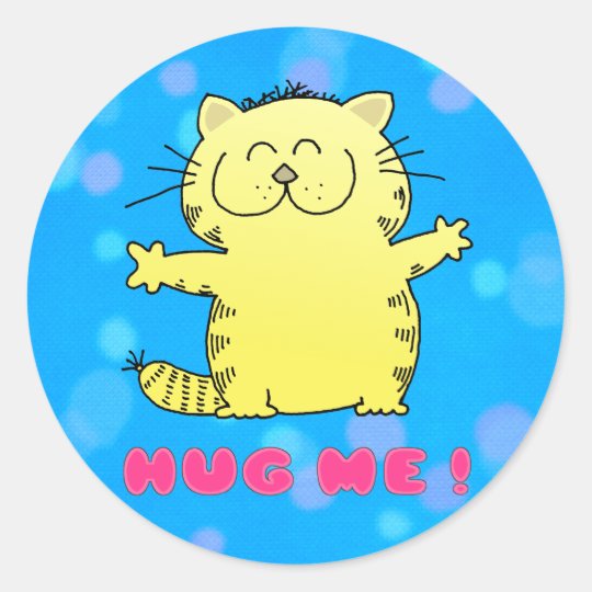 Cute Cartoon Kitten Classic Round Sticker