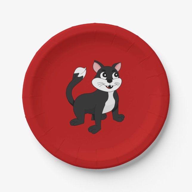 Cute cartoon kitten paper plates (Front)