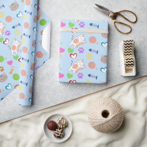 Cute Cartoon  Kittens Pattern Gift Wrapping Paper