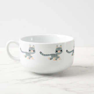 Cute Cartoon Kitty Soup Mug