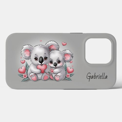 Cute Cartoon Koala Lovers Heart Valentines Day  iPhone 13 Pro Case