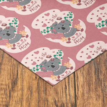 Cute Cartoon Koala Mom And Baby Pink Tissue Paper by ArianeC at Zazzle