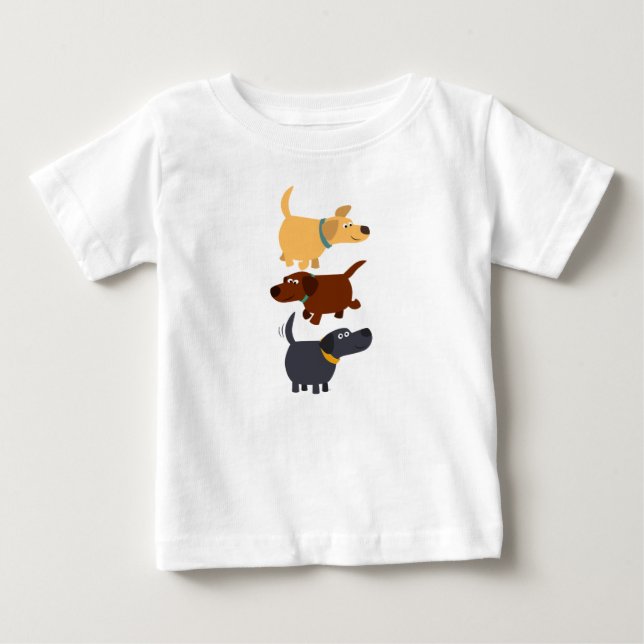 Cute Cartoon Labradors in 3 Flavours Baby T-Shirt (Front)