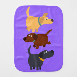 Cute Cartoon Labradors in 3 Flavours Burp Cloth