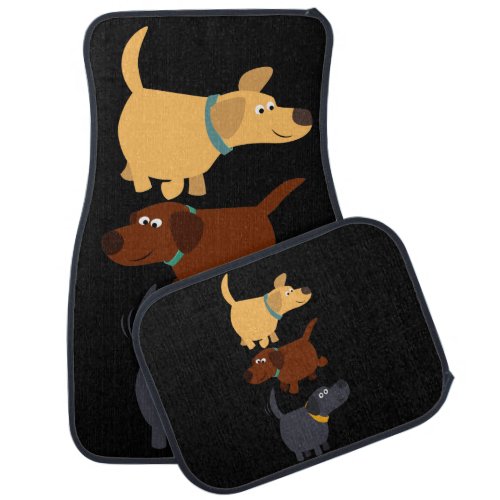 Cute Cartoon Labradors in 3 Flavours Car Mats