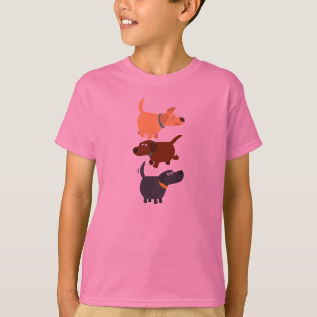 Cute Cartoon Labradors in 3 Flavours Kids T-Shirt (Front)