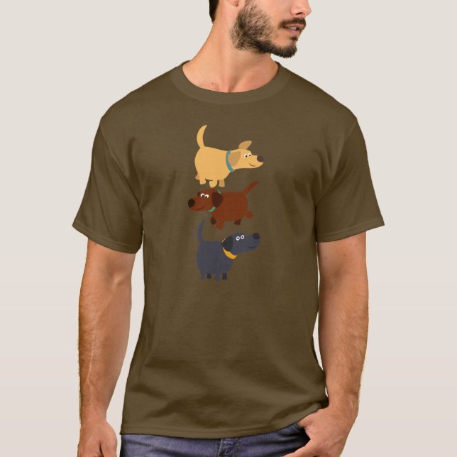 Cute Cartoon Labradors in 3 Flavours T-Shirt (Front)