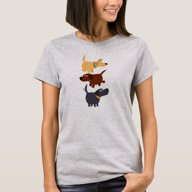 Cute Cartoon Labradors in 3 Flavours Women T-Shirt (Front)