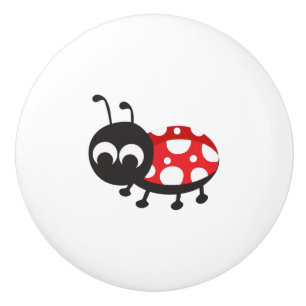 Cute Cartoon Ladybug Ceramic Knob